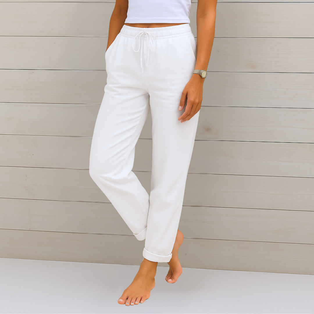Anne | Pantalon Extensible en Lin Respirant de Première Qualité