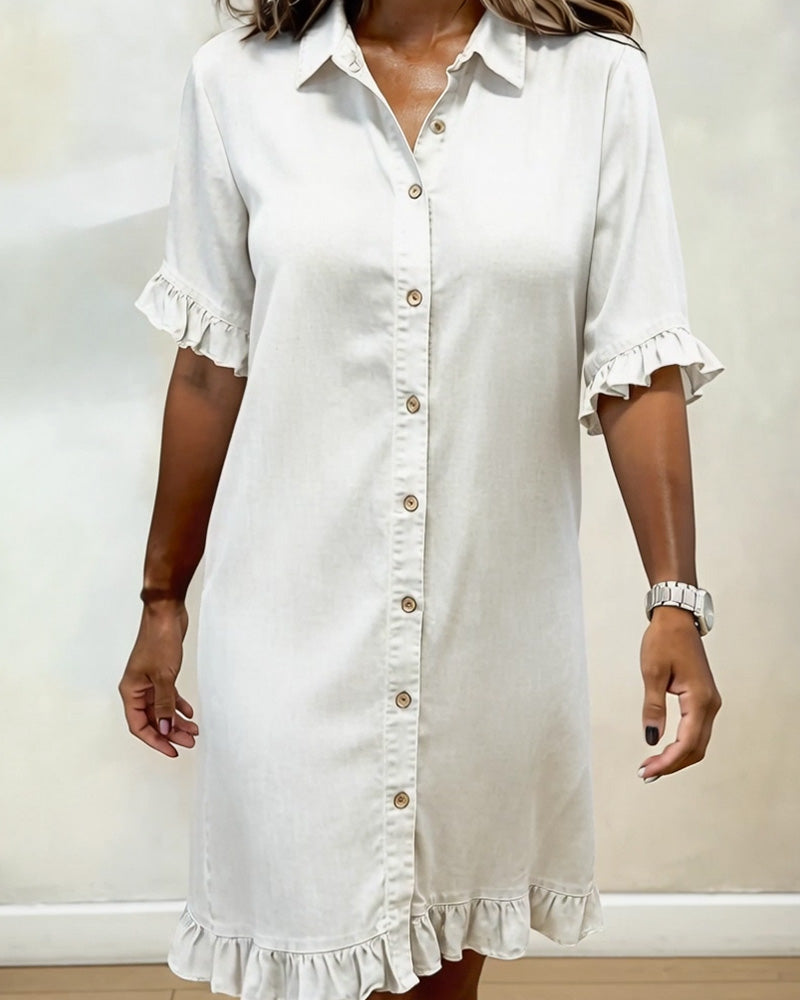 Maria | Robe en Jean Confortable à Plis Flatteurs