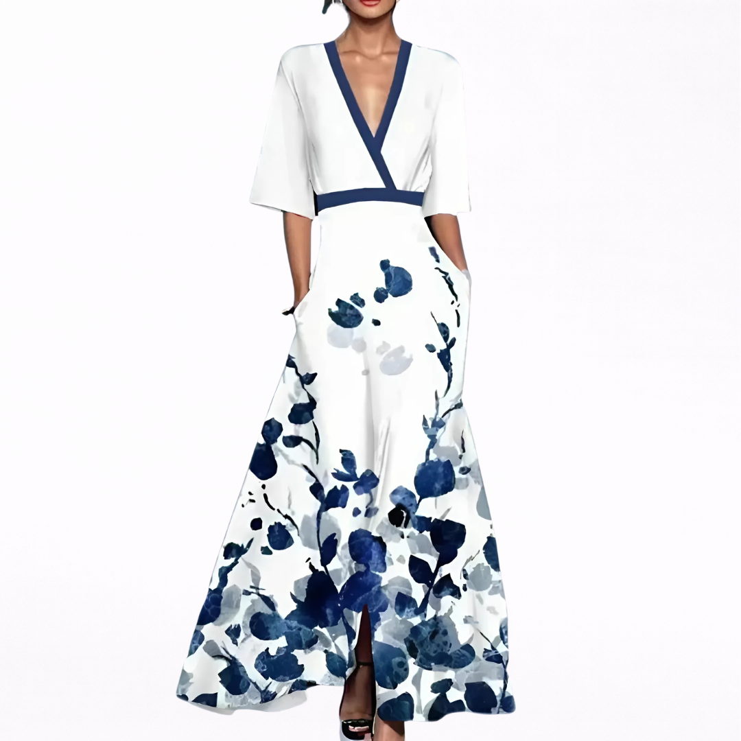 Valentina | Elegante vestido largo con escote pronunciado