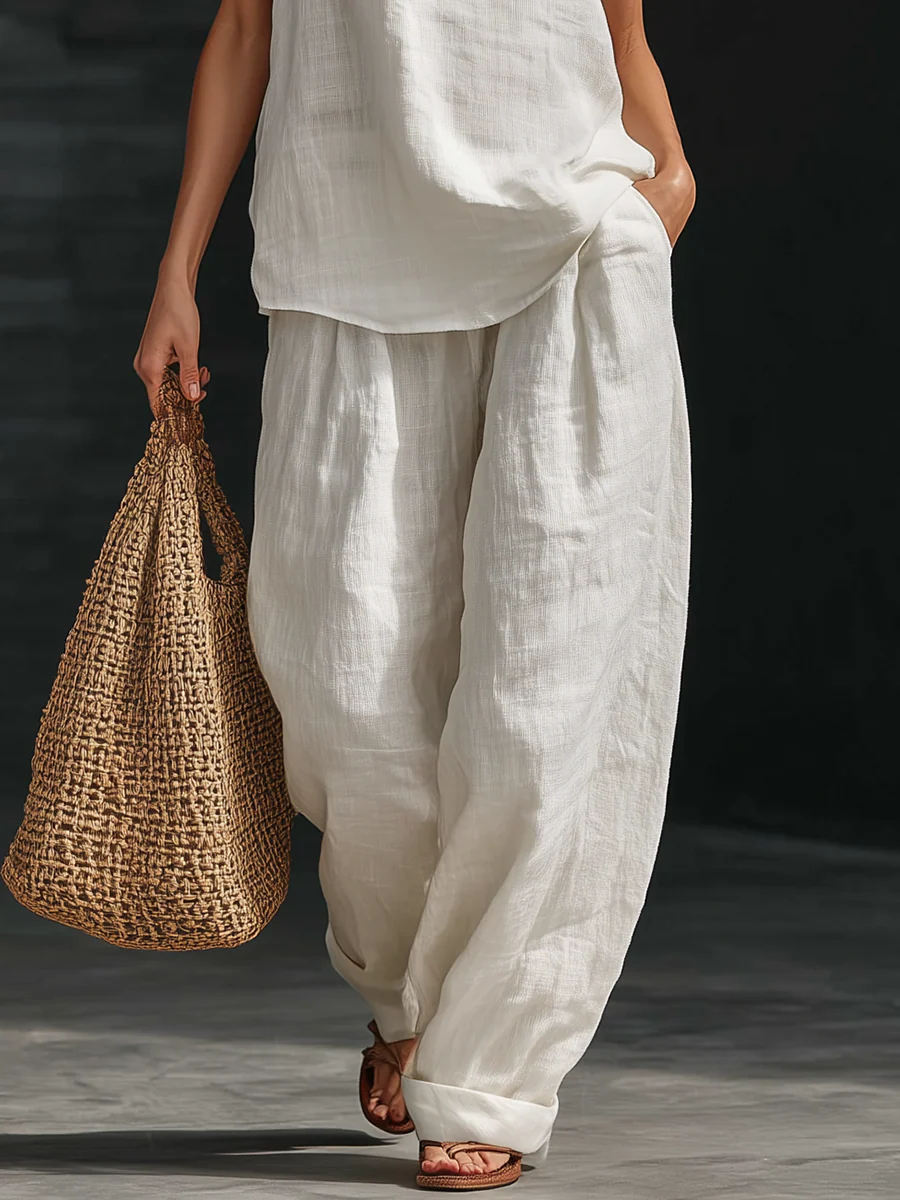 Zoë™ | Ensemble Sans Manches avec Pantalons Larges