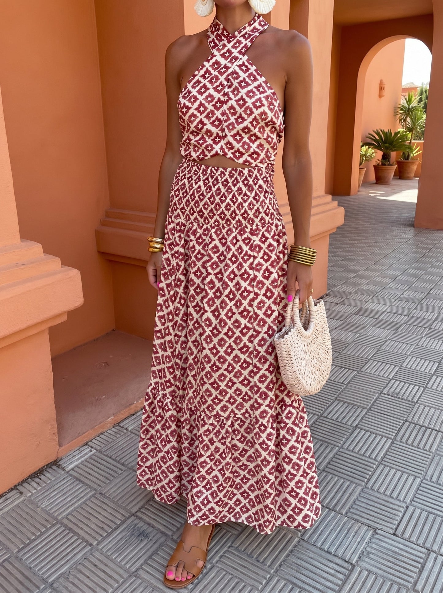 Elegantes schulterfreies Set