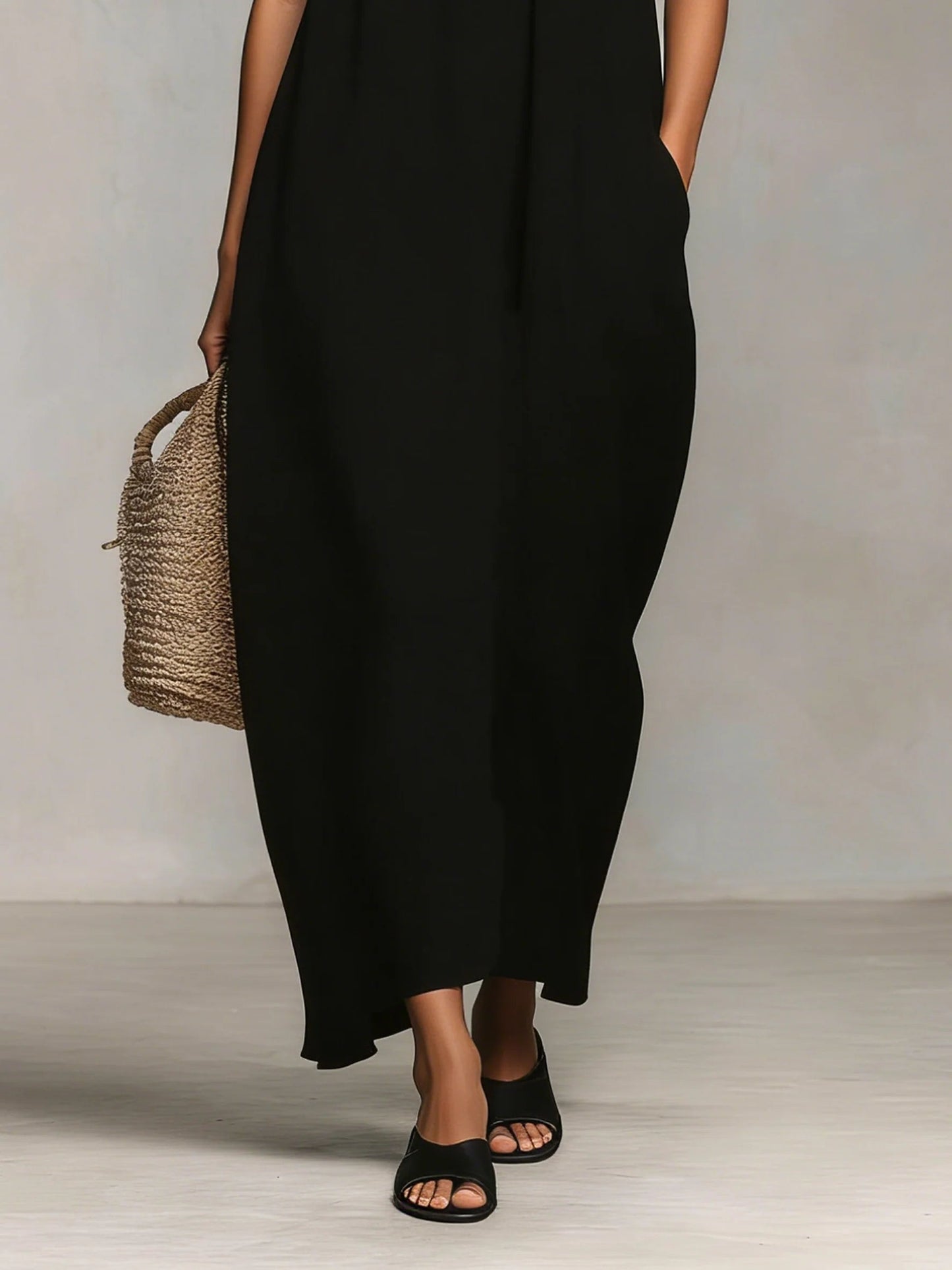 Mirelle | Robe Longue à Blocs de Couleur et Fines Bretelles