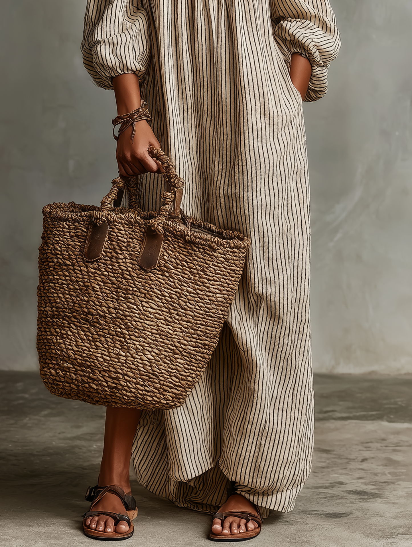 Carmen | Robe Longue en Coton et Lin avec Décolleté Off-the-Shoulder