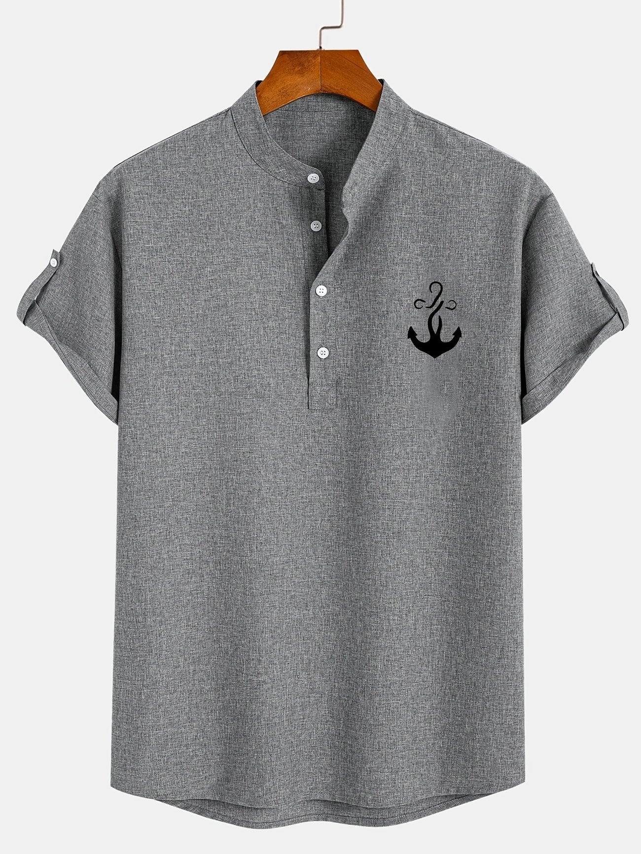 Leblanc | Chemise Élégante à Manches Courtes et Col Montant