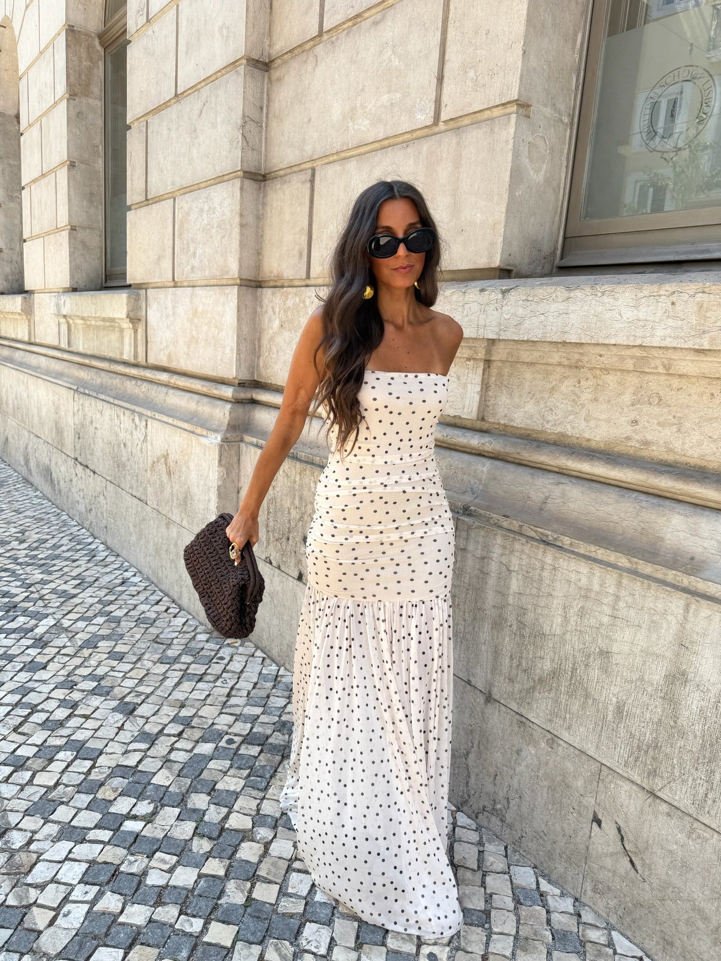 Robe à Pois Blancs