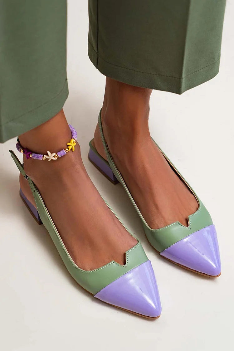 Ballerines à Bout Pointu Avec un Détail Bicolore