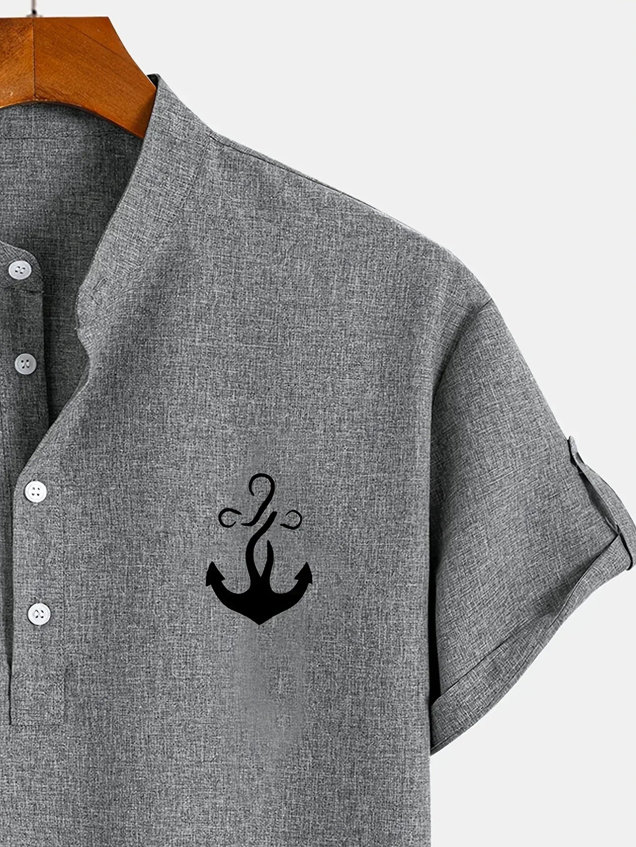 Leblanc | Chemise Élégante à Manches Courtes et Col Montant