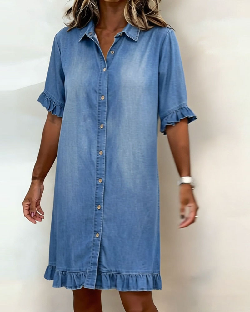 Maria | Robe en Jean Confortable à Plis Flatteurs