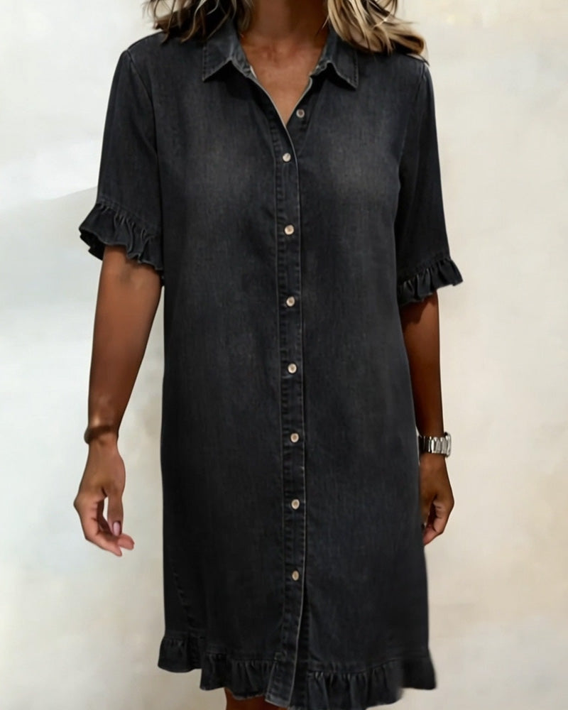 Maria | Robe en Jean Confortable à Plis Flatteurs