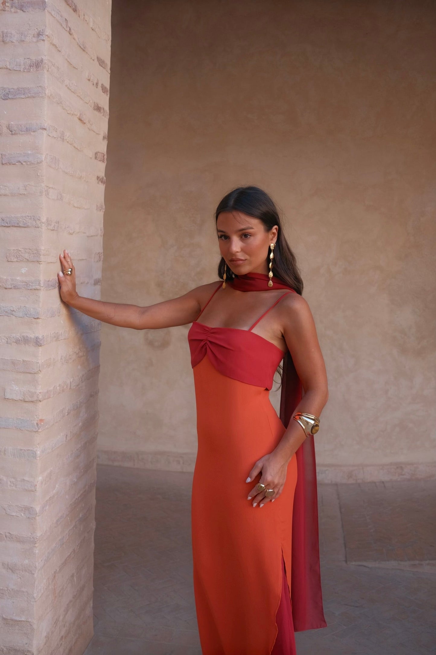 Robe Zahara Orange et Rouge