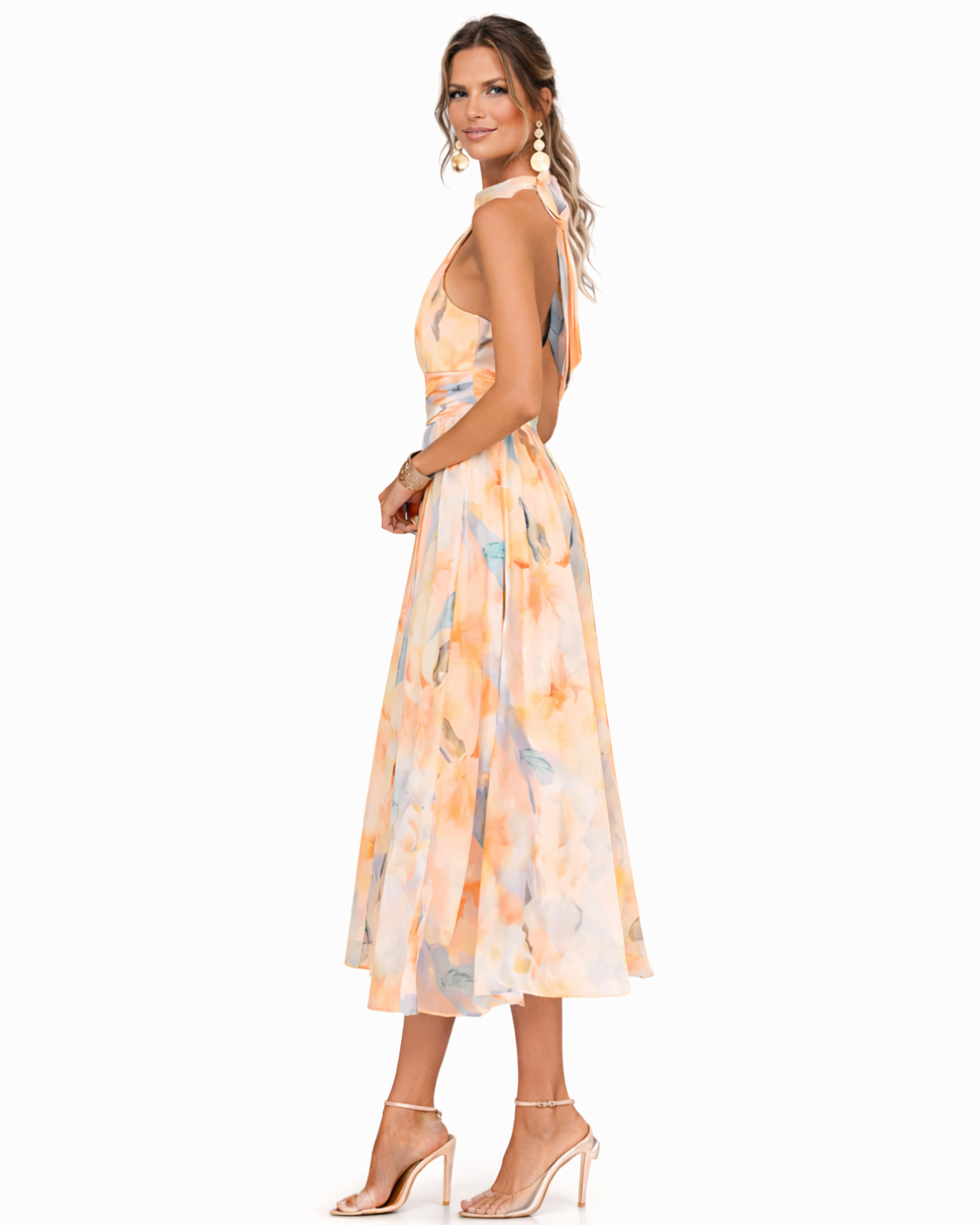 Aurora™ | Robe à Col Halter et Motif Aquarelle