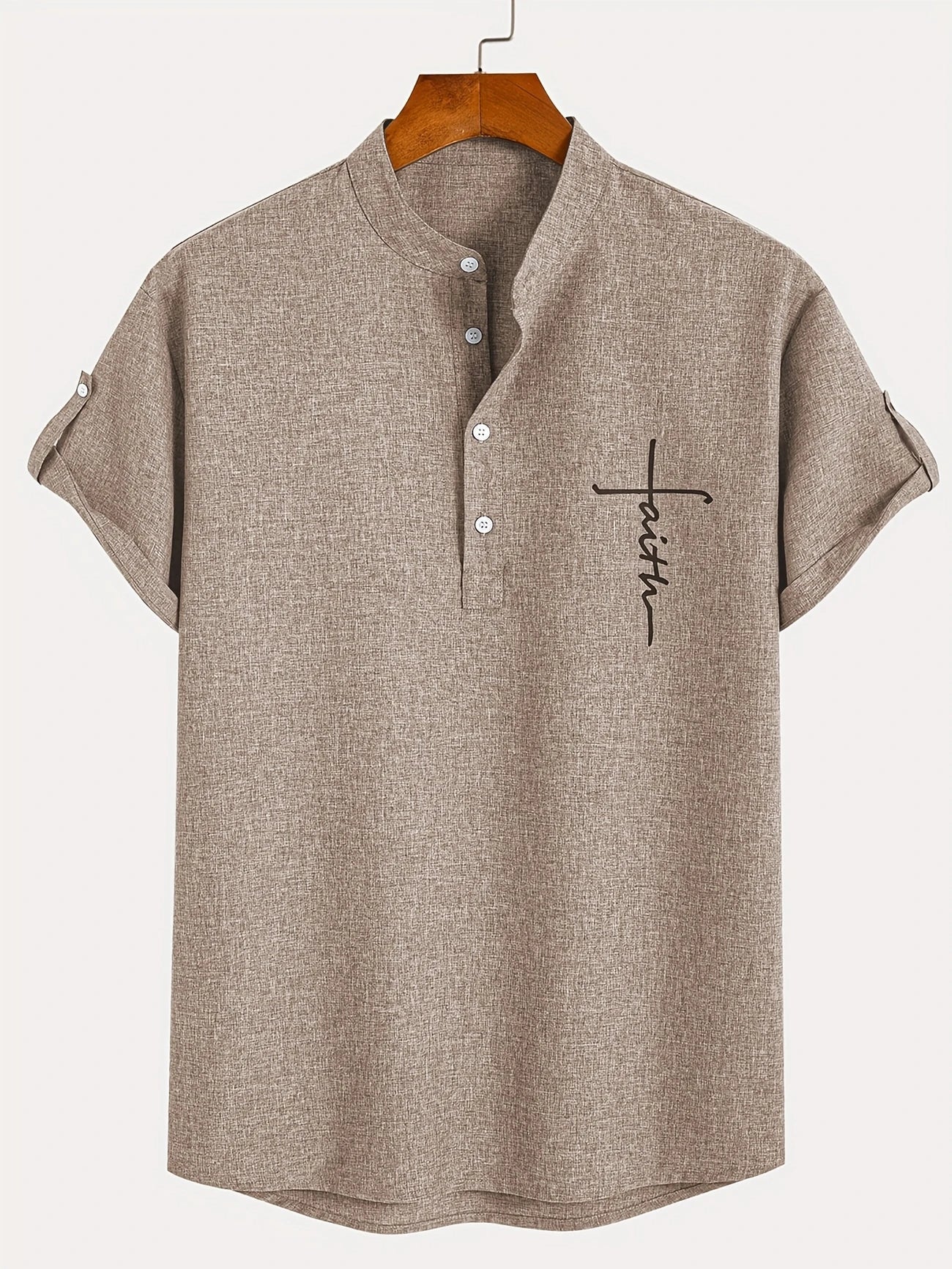 Leblanc | Chemise Élégante à Manches Courtes et Col Montant