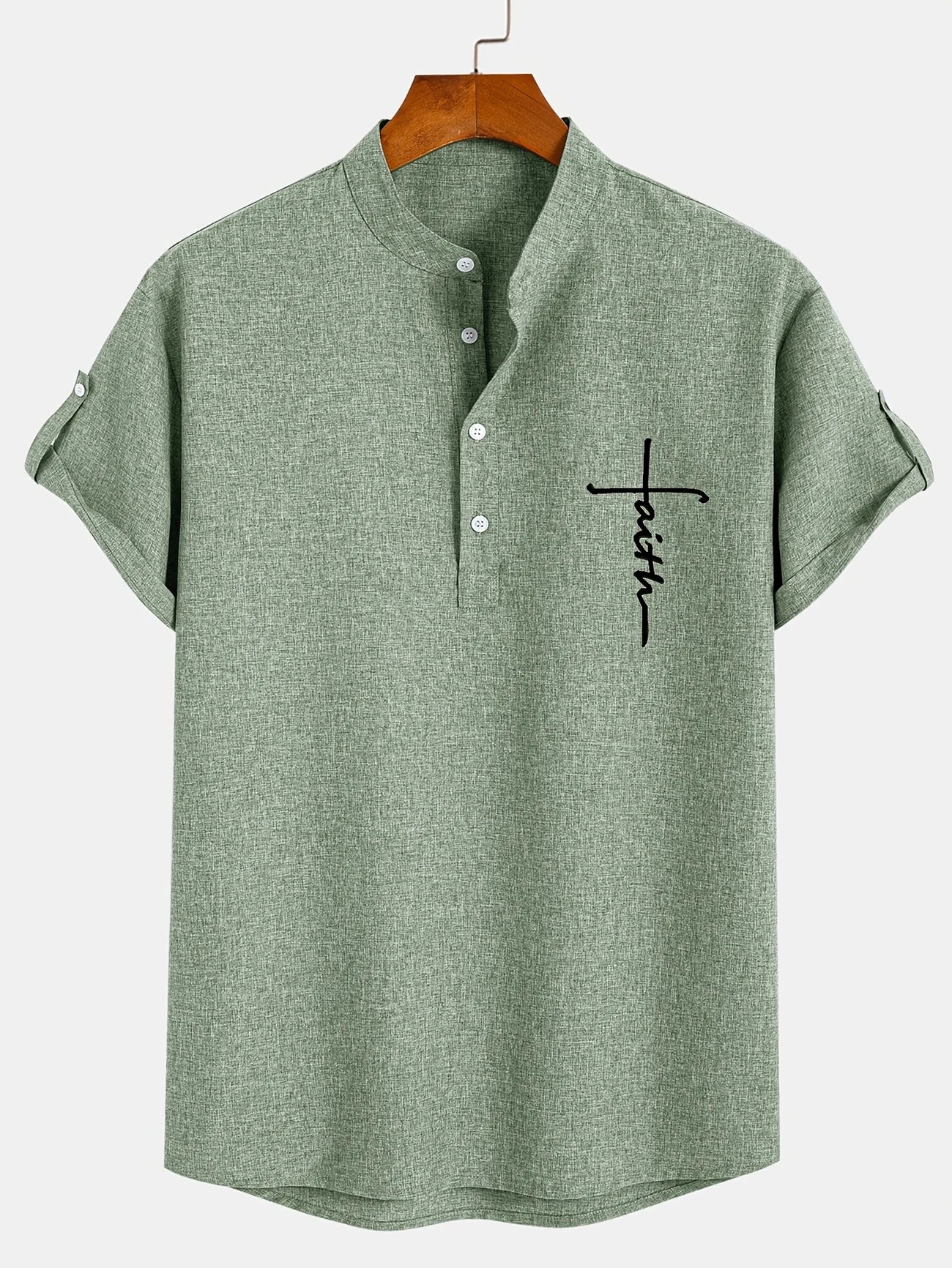 Leblanc | Chemise Élégante à Manches Courtes et Col Montant