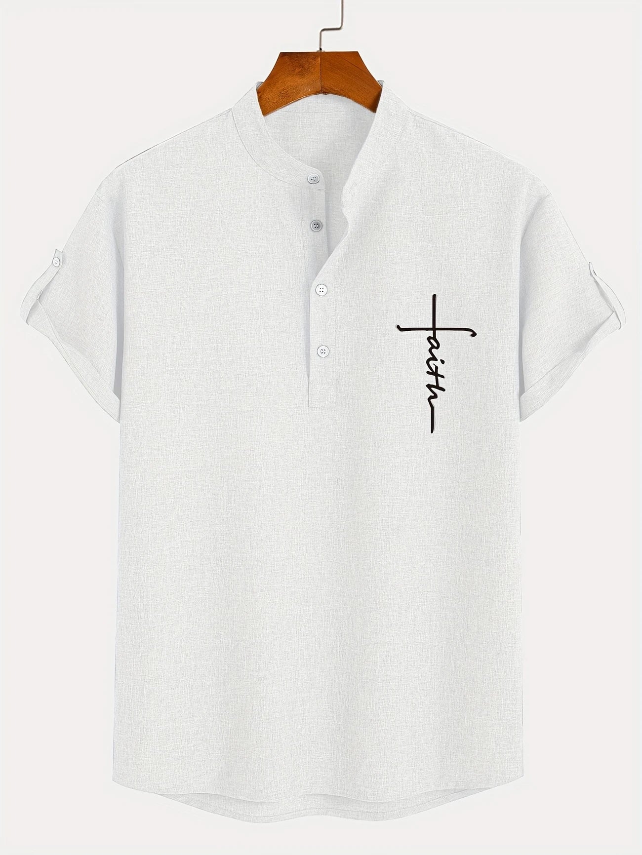 Leblanc | Chemise Élégante à Manches Courtes et Col Montant