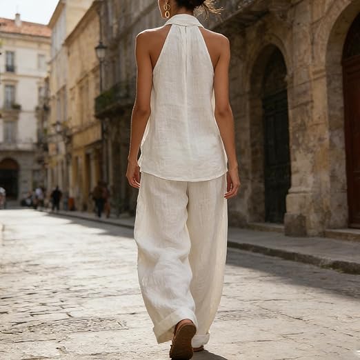 Ainhoa | Ensemble Deux Pièces à la Texture lin