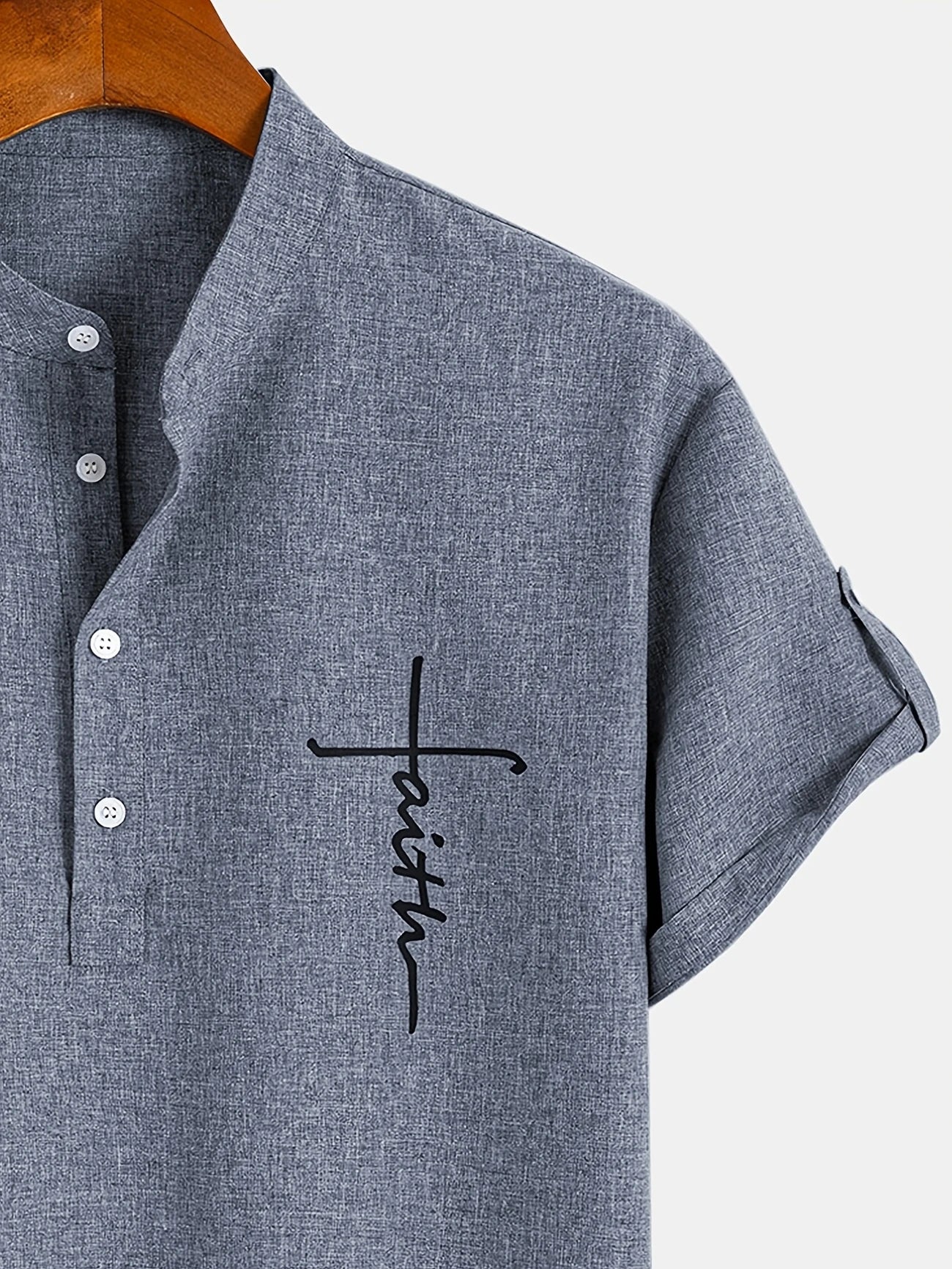 Leblanc | Chemise Élégante à Manches Courtes et Col Montant
