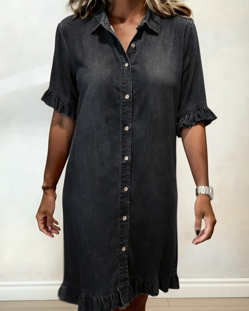 Maria | Robe en Jean Confortable à Plis Flatteurs
