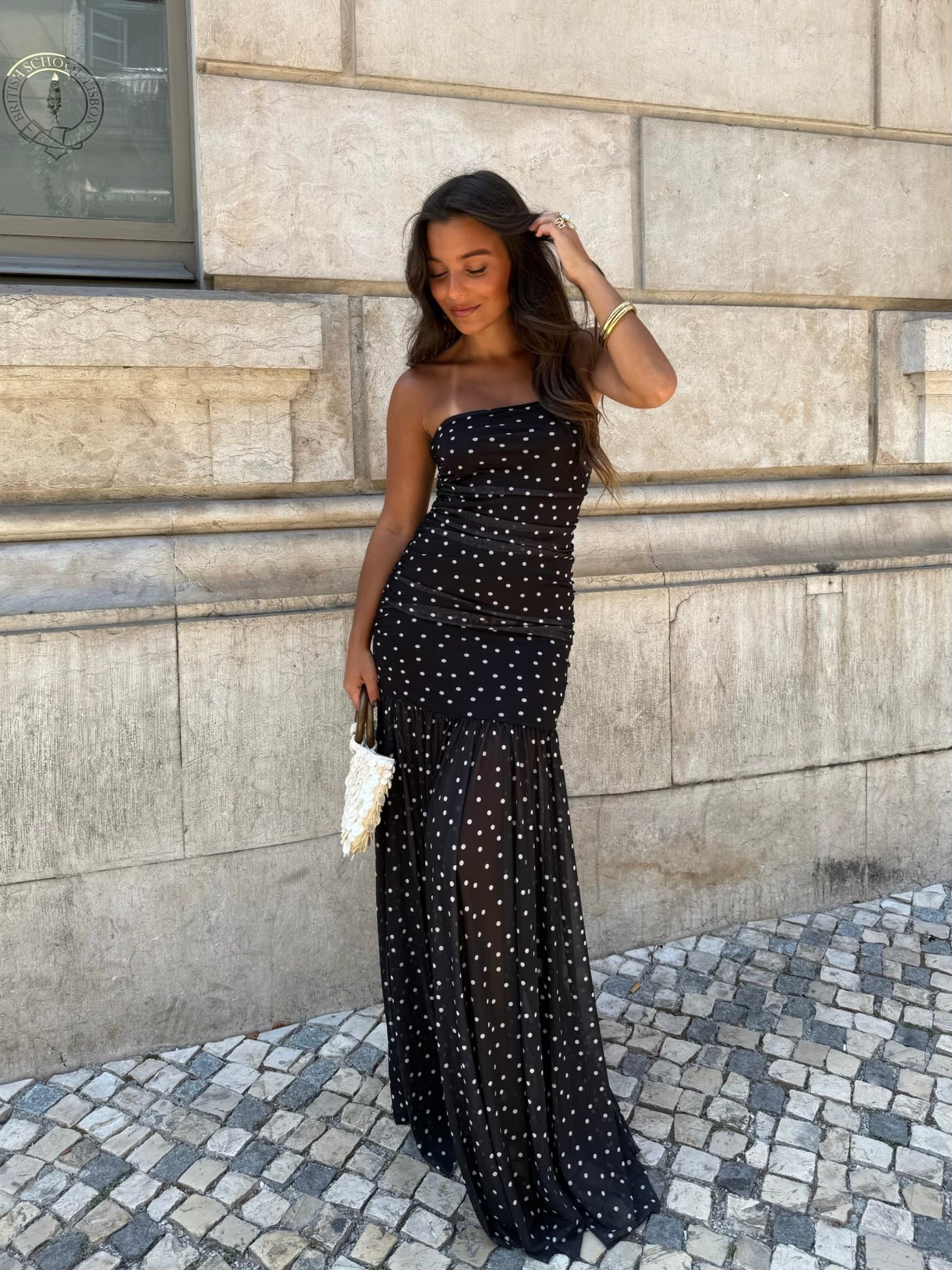 Robe à Pois Noirs