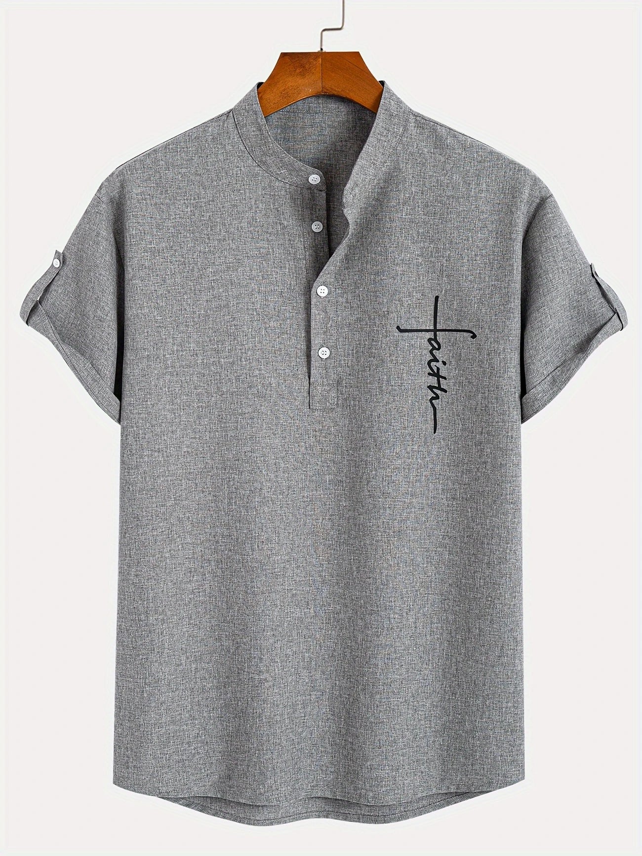 Leblanc | Chemise Élégante à Manches Courtes et Col Montant
