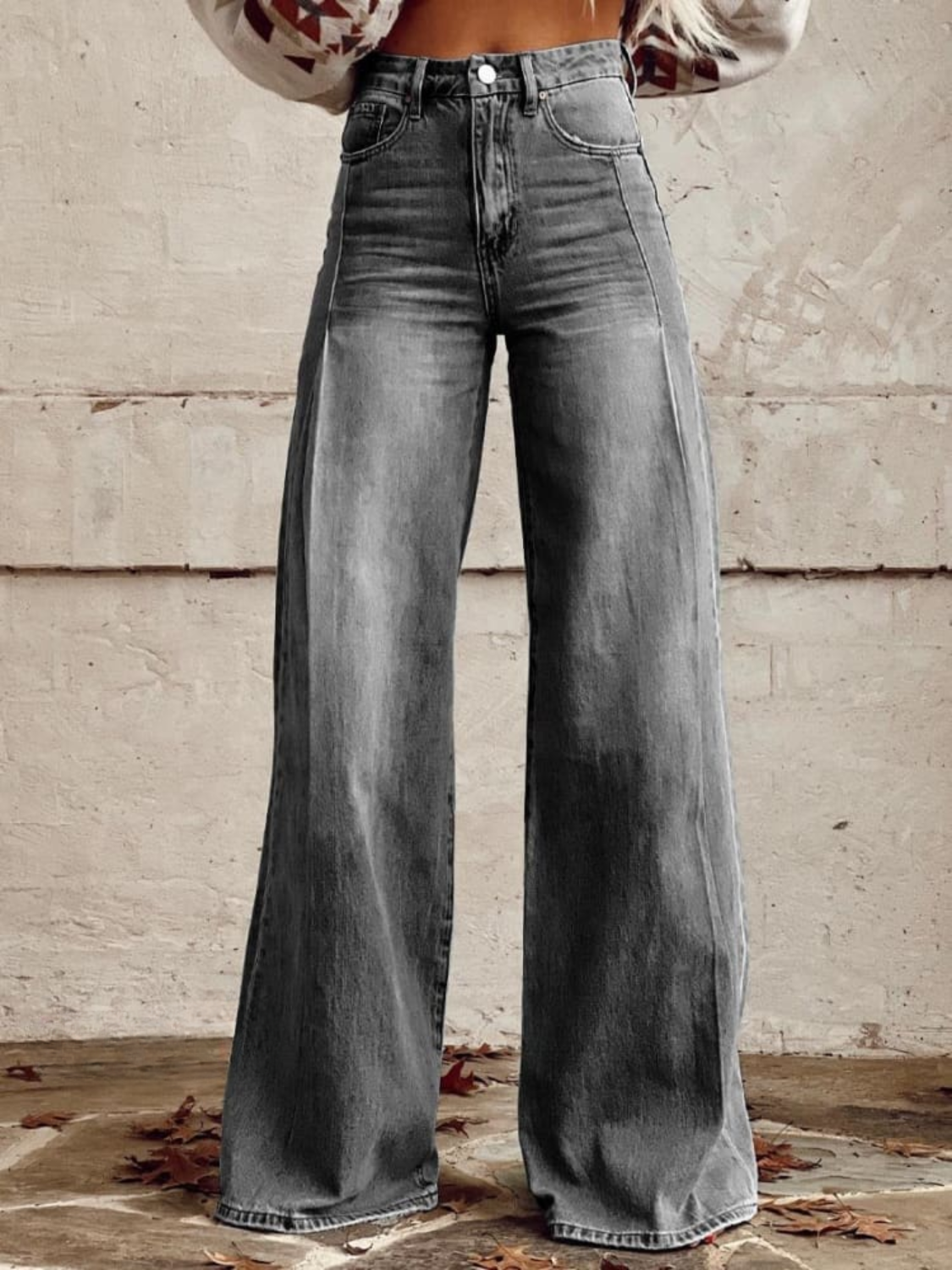 EDITH - Pantalon Décontracté à Jambes Larges