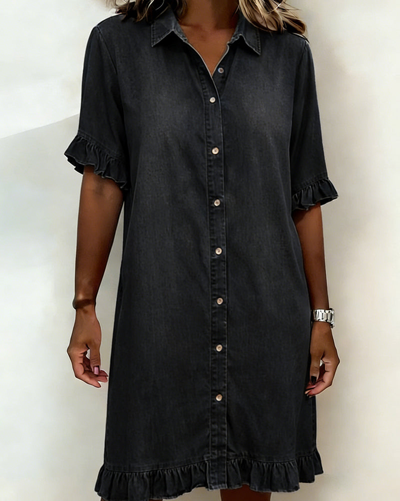 Maria | Robe en Jean Confortable à Plis Flatteurs