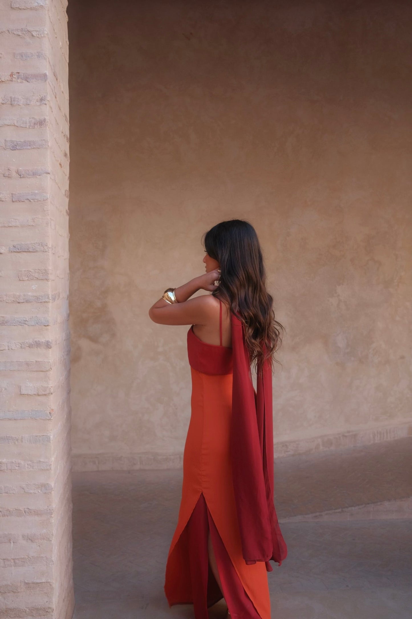 Robe Zahara Orange et Rouge