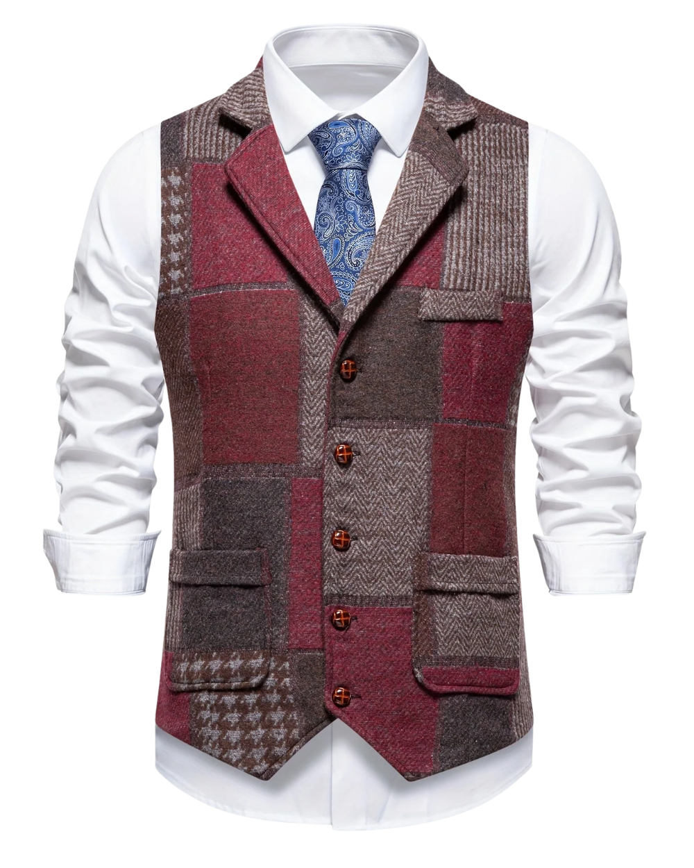 Gilet Patchwork Élégant
