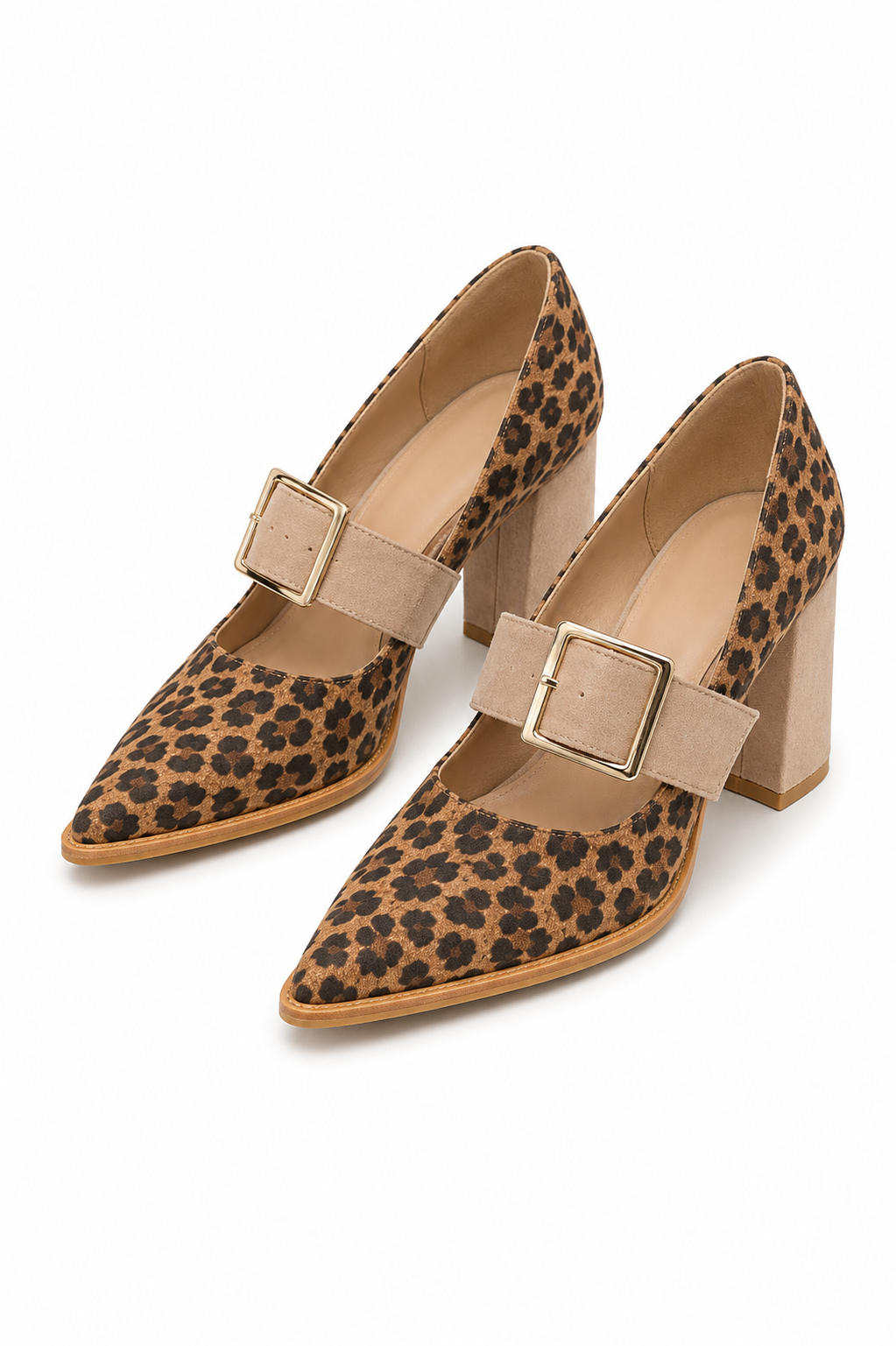Ilana | Chaussures à Talons Larges Avec un Imprimé Léopard Saisissant