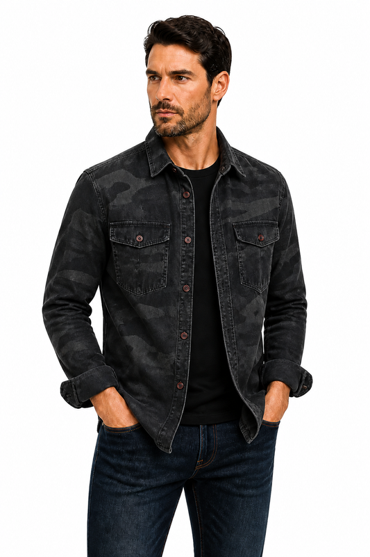 Adrie | Chemise Camouflage – Style Décontracté à Boutons