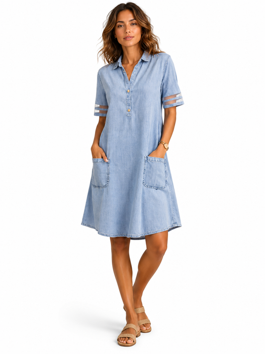 Lucia - Robe en Jean qui met en Valeur la Silhouette