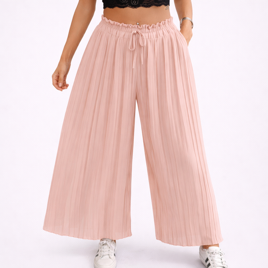 Pantalones plisados / rosa