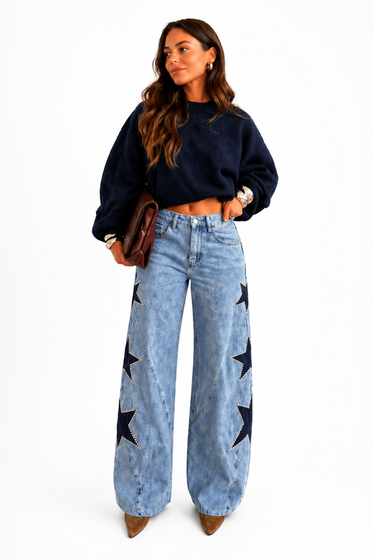 Pantalon Chic à Étoiles
