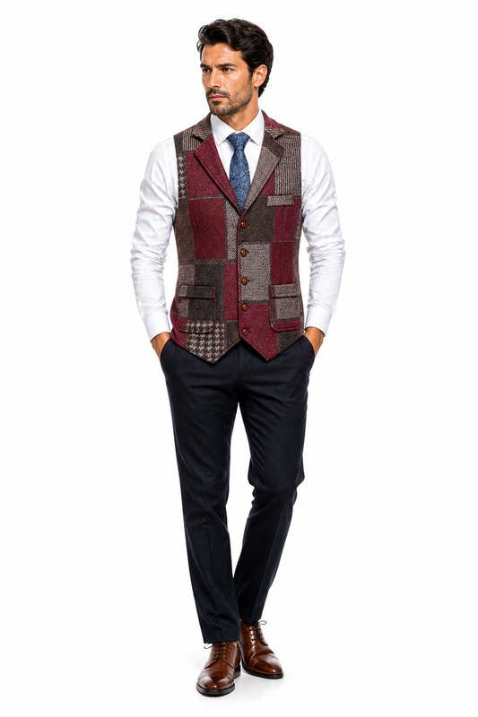 Gilet Patchwork Élégant