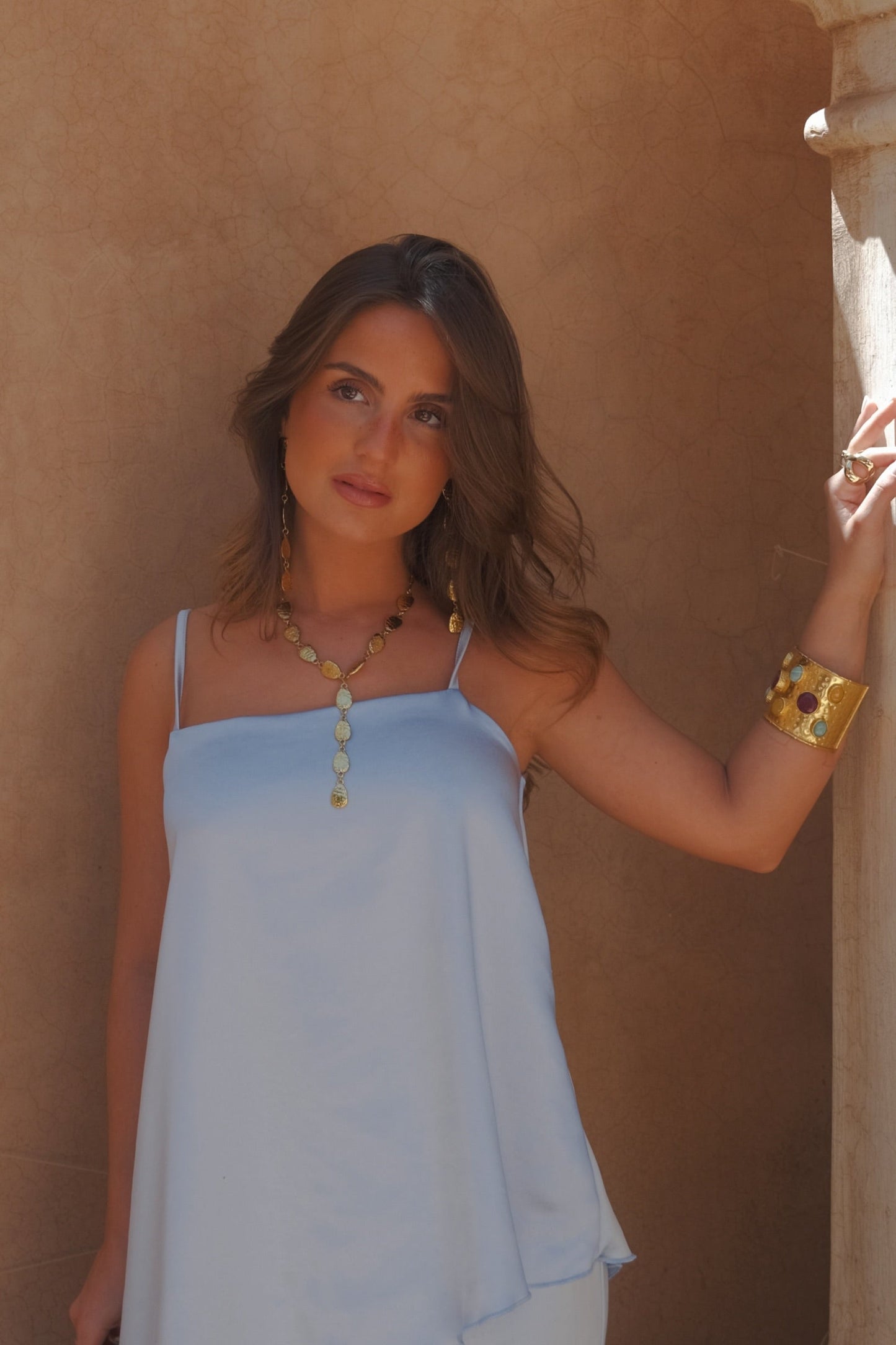 Ensemble en Satin Bleu Ciel
