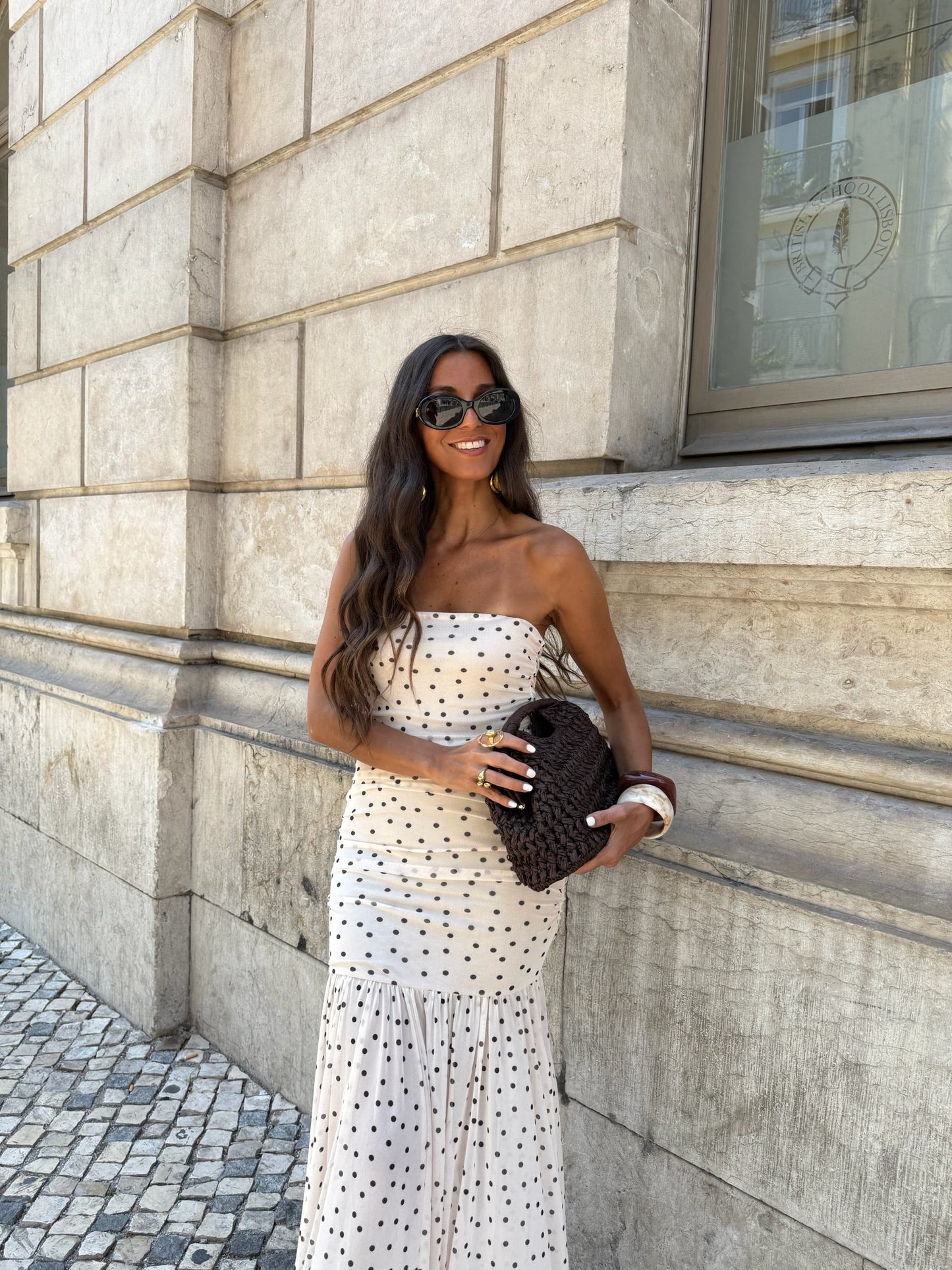 Robe à Pois Blancs