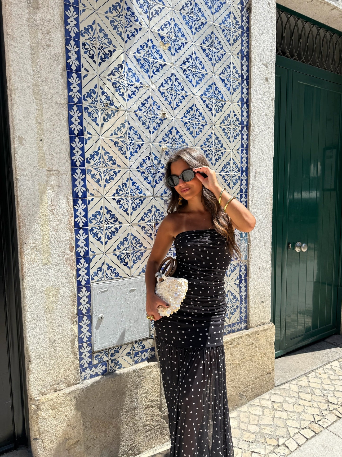 Robe à Pois Noirs