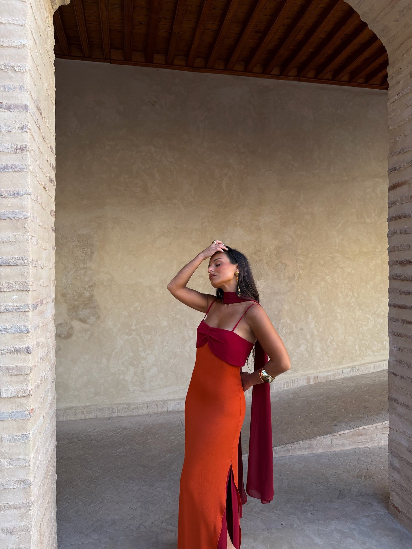 Robe Zahara Orange et Rouge