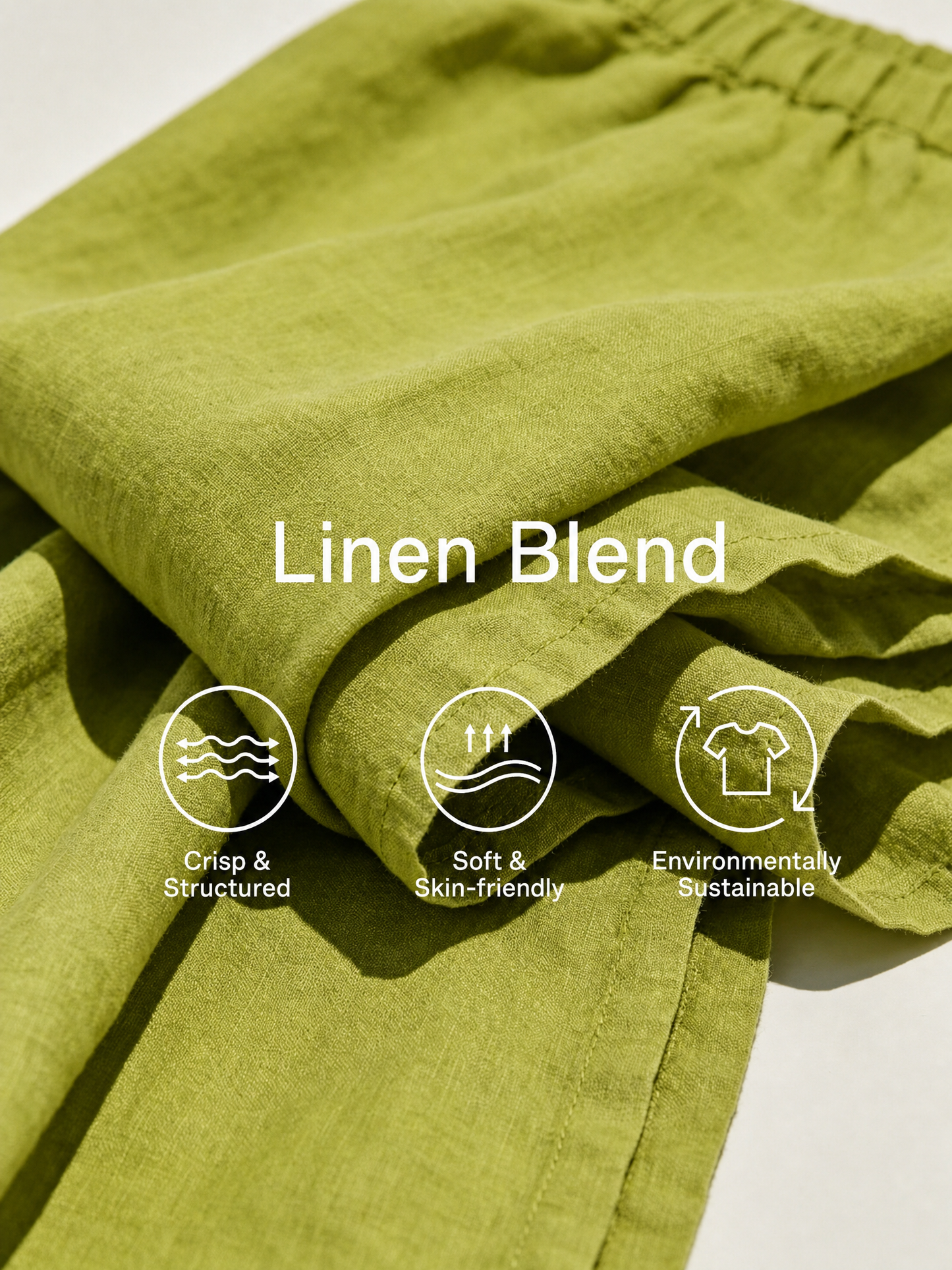 Robe Midi Femme Vert Citron en Lin Mélangé Épaules Dénudées Manches Bouffantes Ceinture Nouée Fente Latérale