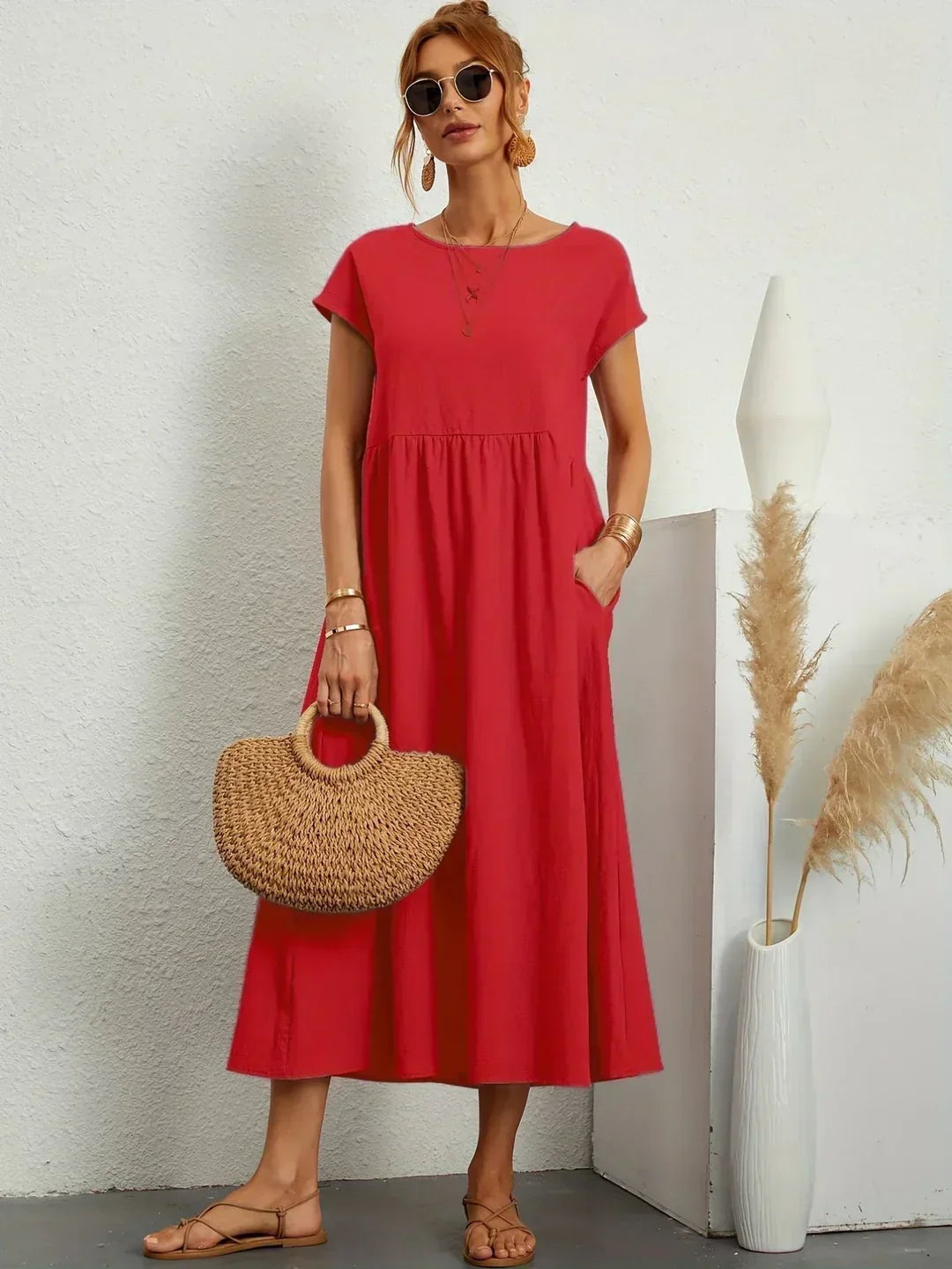 Gabriela™ | Robe Midi Fluide à l'Élégance Intemporelle