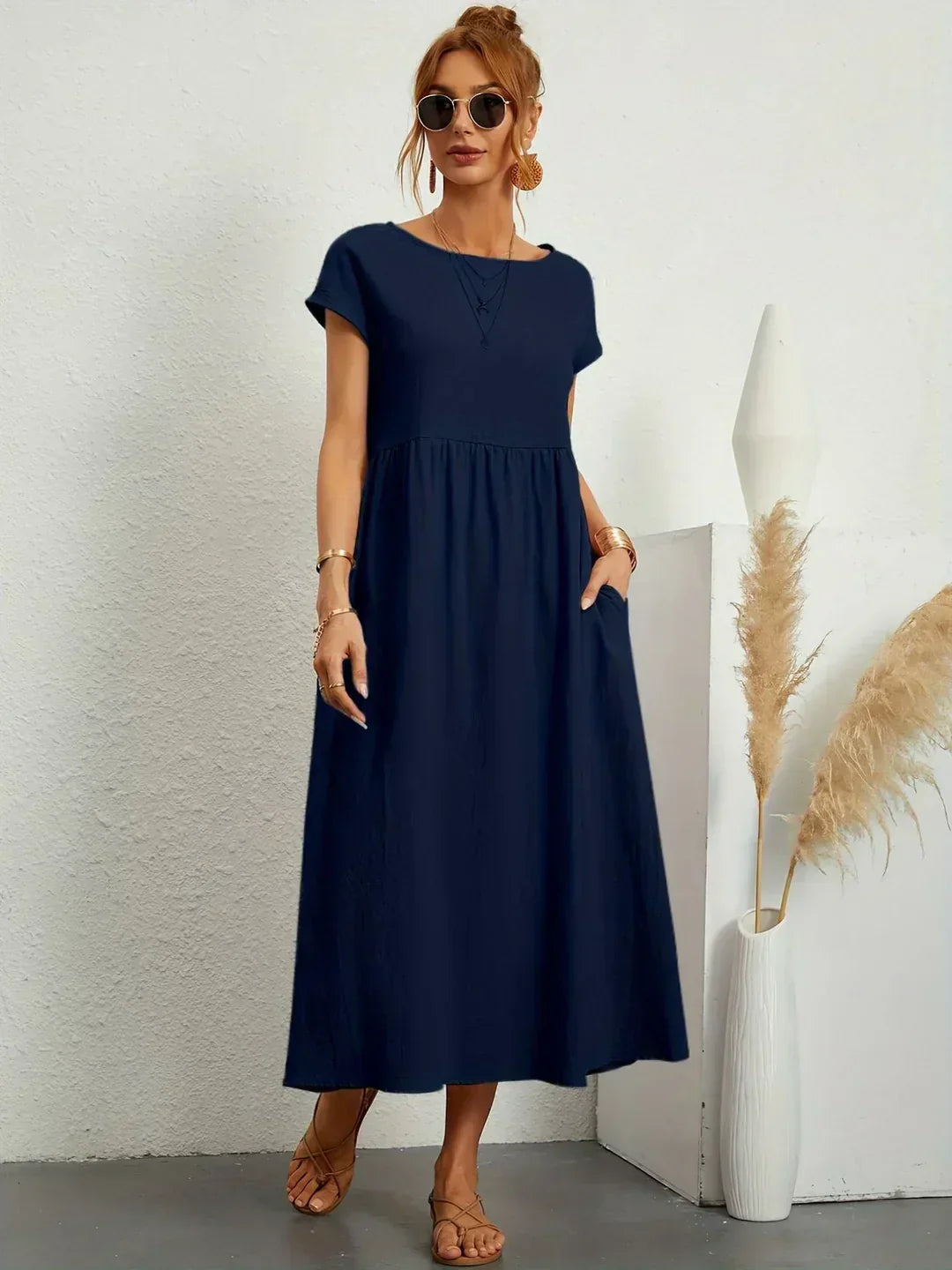 Gabriela™ | Robe Midi Fluide à l'Élégance Intemporelle