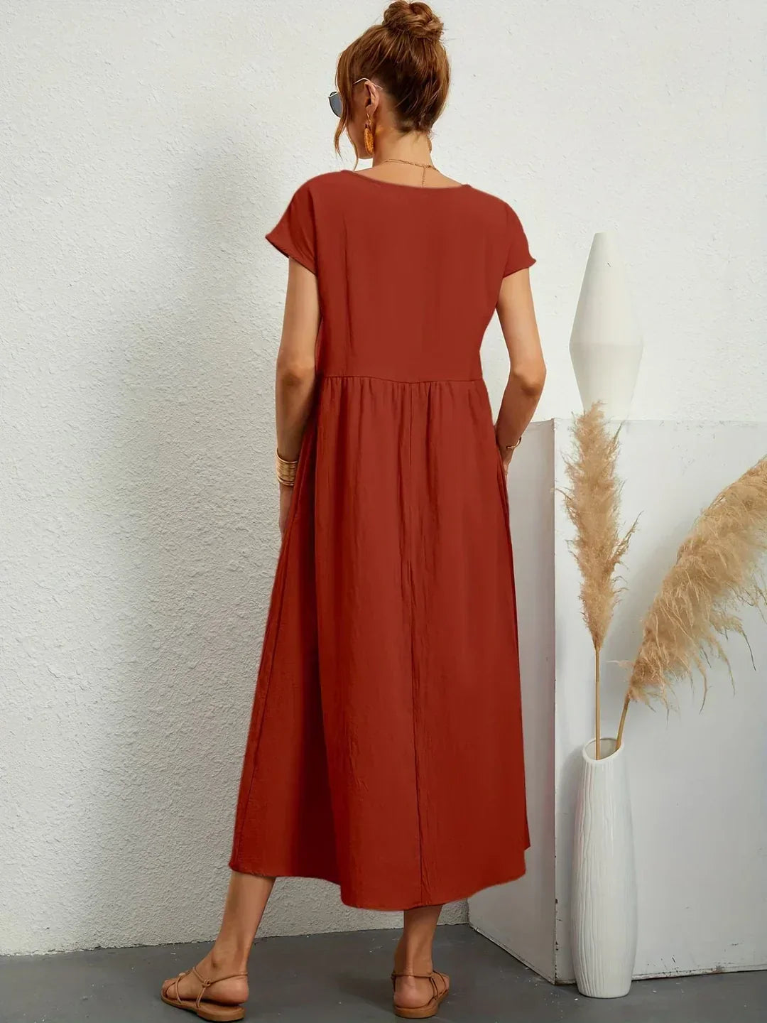 Gabriela™ | Robe Midi Fluide à l'Élégance Intemporelle