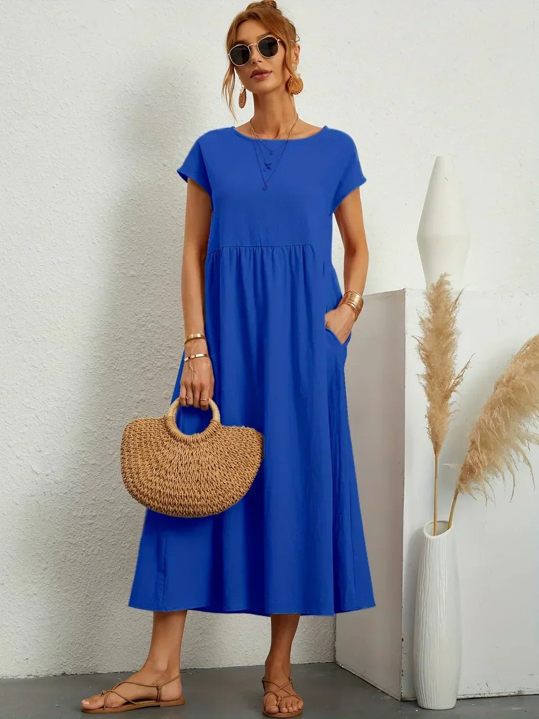 Gabriela™ | Robe Midi Fluide à l'Élégance Intemporelle