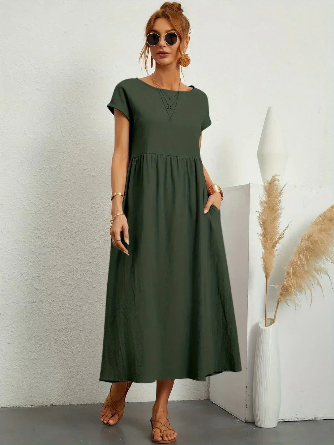 Gabriela™ | Robe Midi Fluide à l'Élégance Intemporelle
