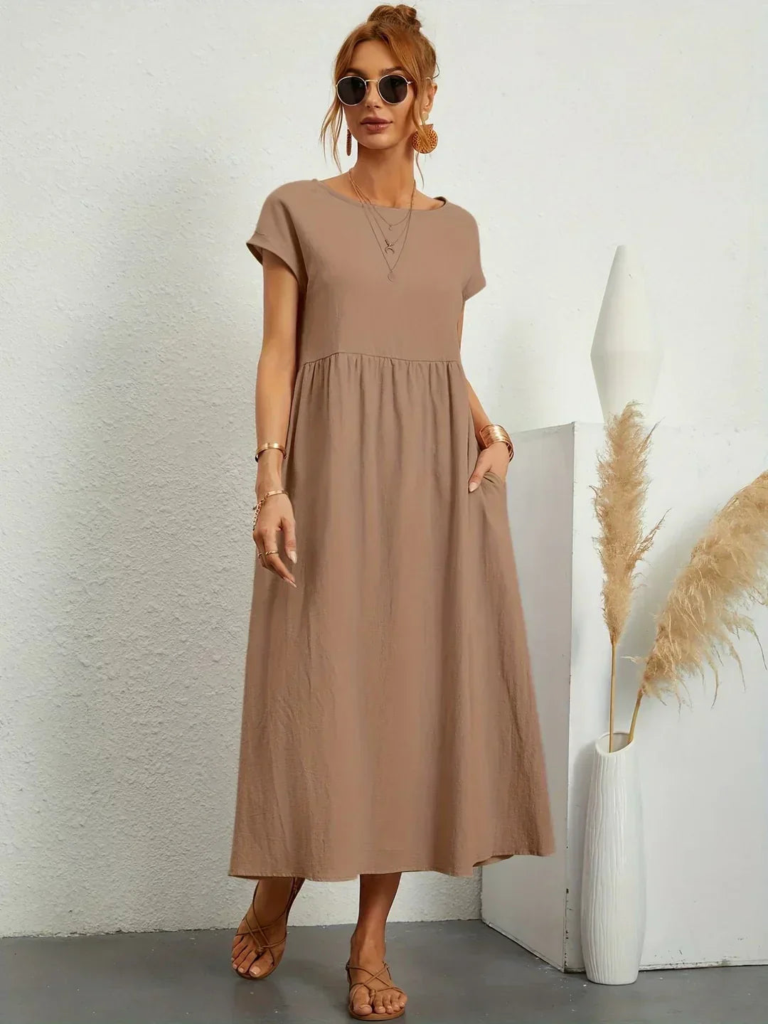 Gabriela™ | Robe Midi Fluide à l'Élégance Intemporelle