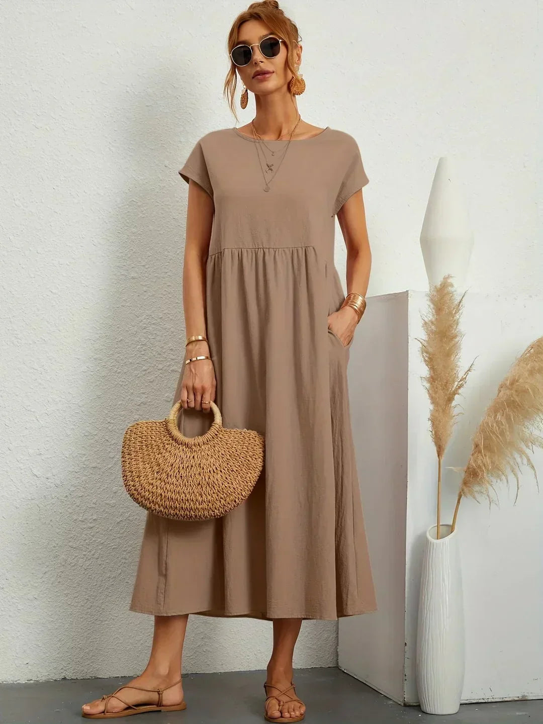 Gabriela™ | Robe Midi Fluide à l'Élégance Intemporelle
