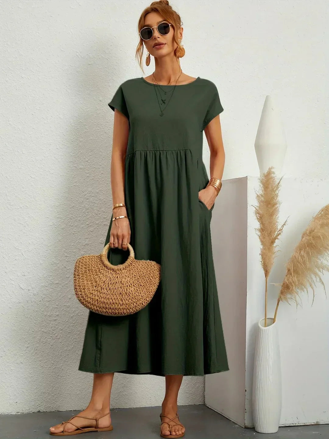 Gabriela™ | Robe Midi Fluide à l'Élégance Intemporelle