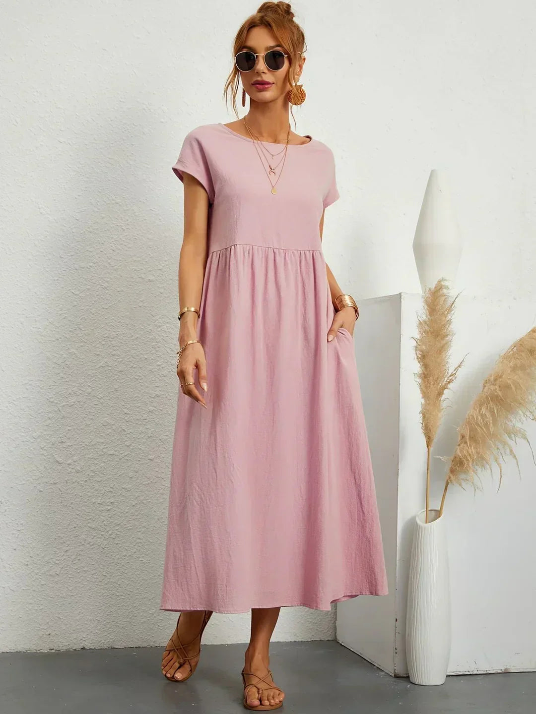 Gabriela™ | Robe Midi Fluide à l'Élégance Intemporelle