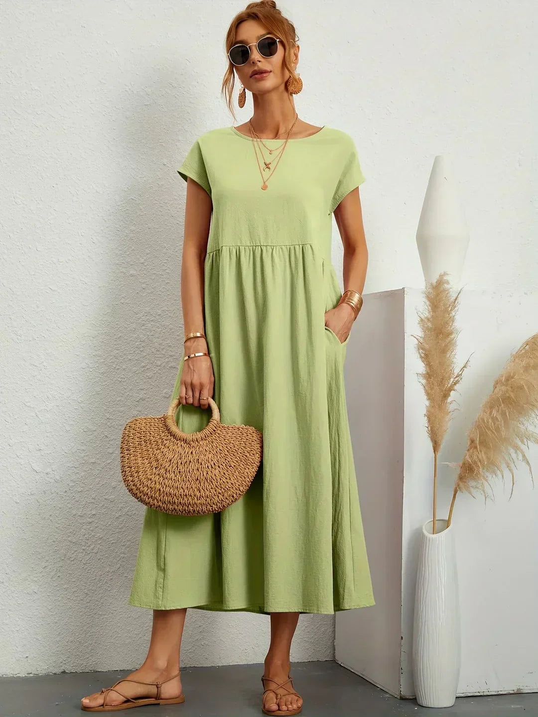 Gabriela™ | Robe Midi Fluide à l'Élégance Intemporelle