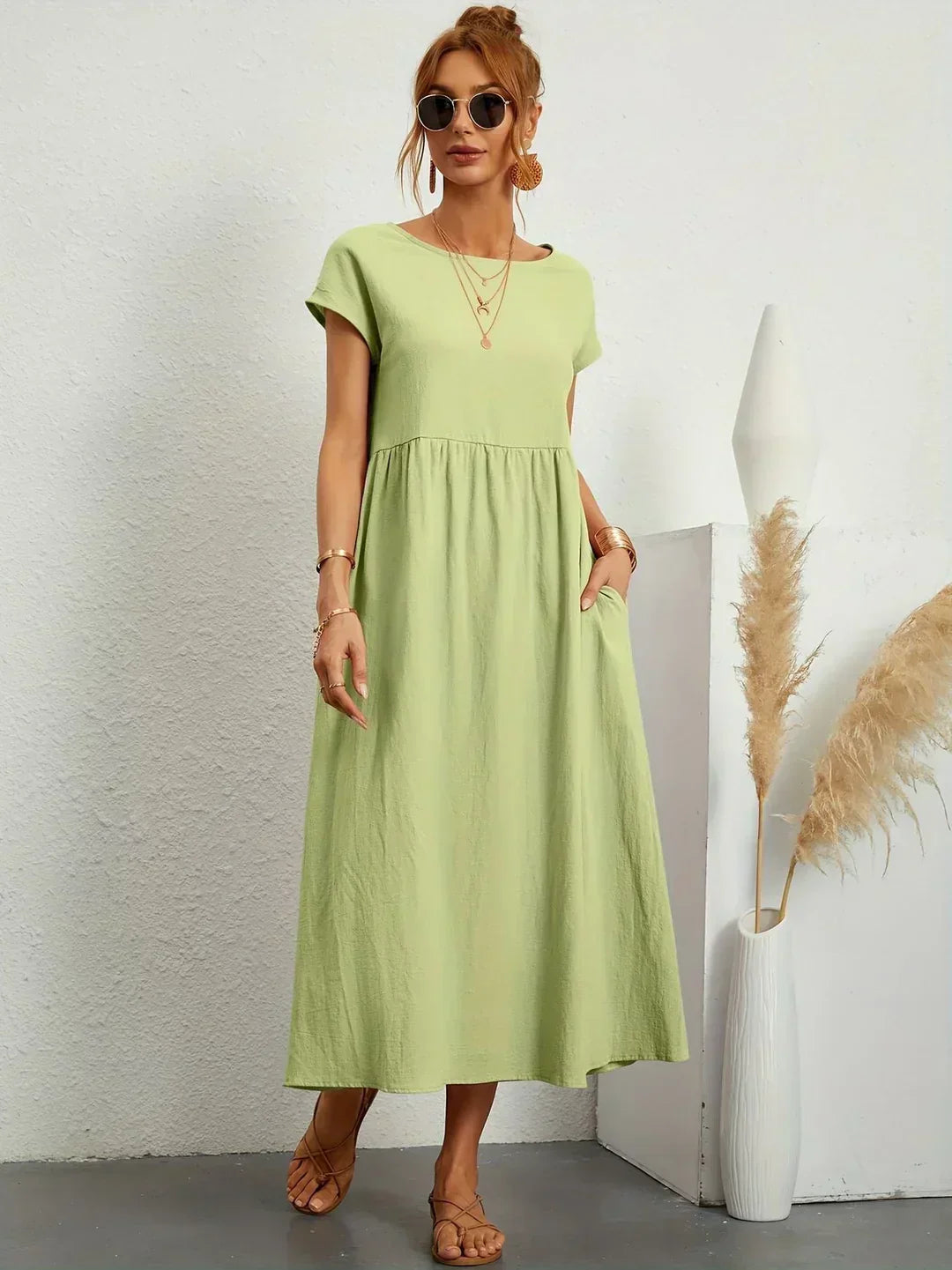 Gabriela™ | Robe Midi Fluide à l'Élégance Intemporelle