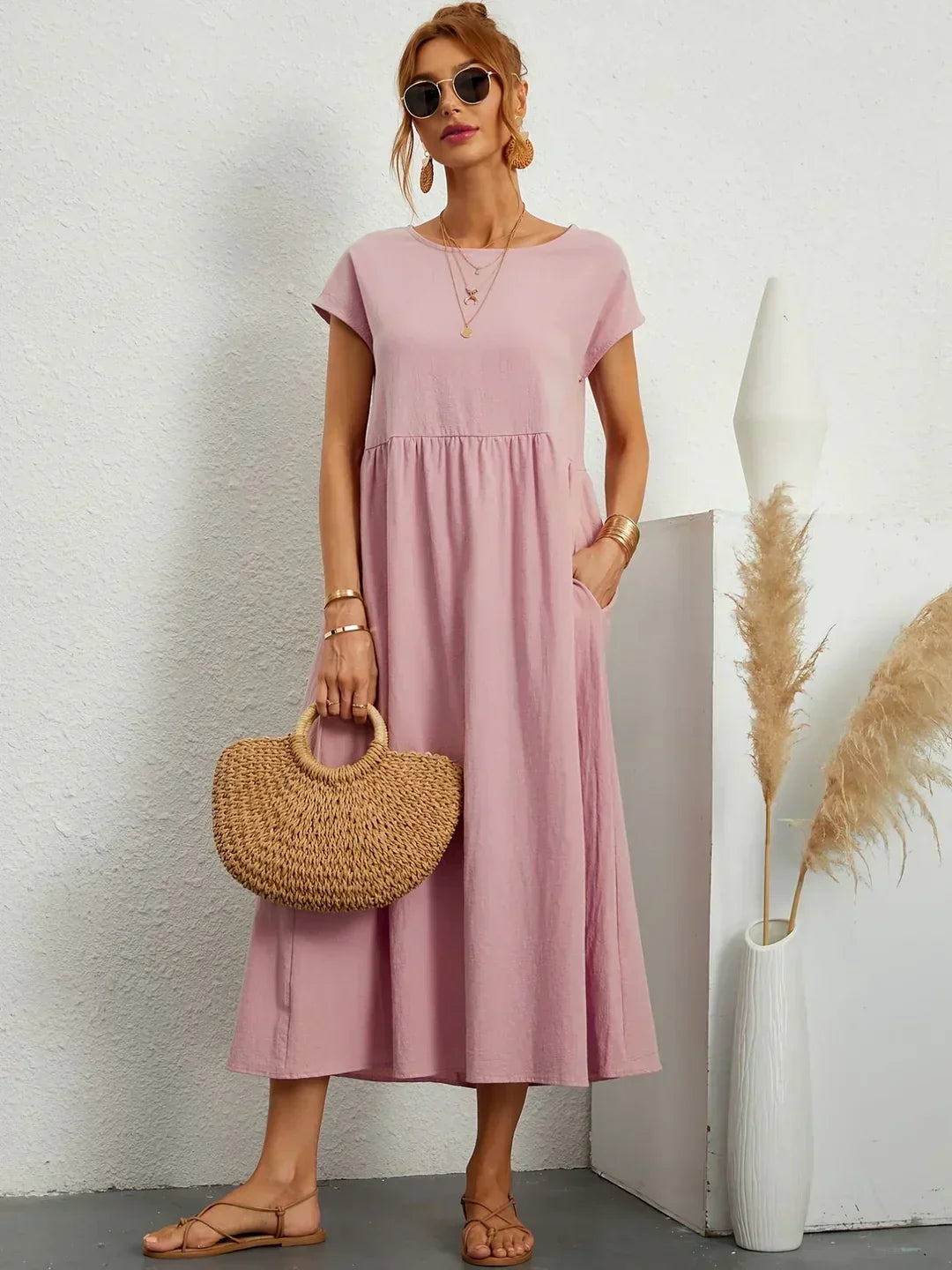 Gabriela™ | Robe Midi Fluide à l'Élégance Intemporelle